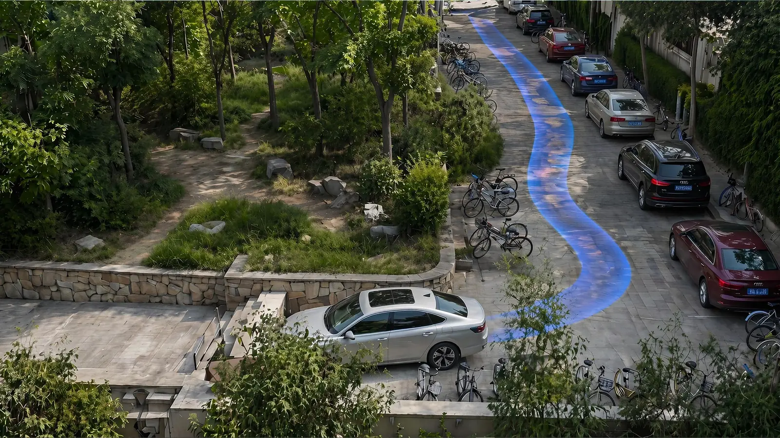 Magotan PHEV memory parking from above