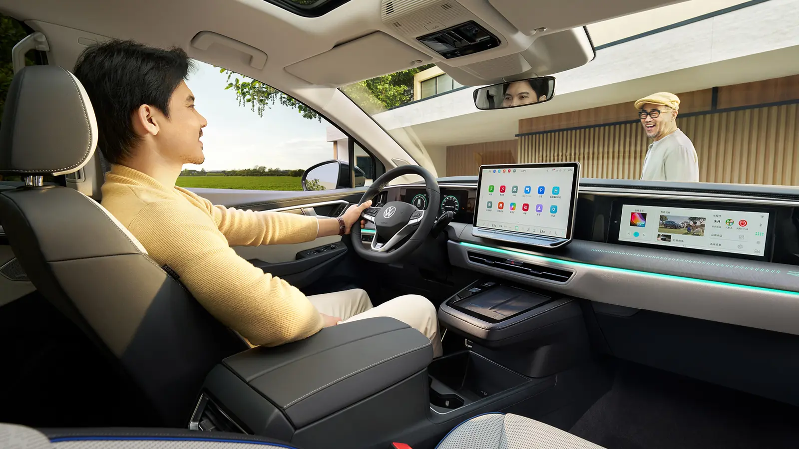 Talagon driver cockpit and dual screens